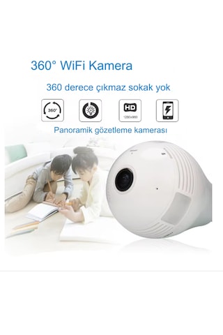 Panoramik 360 Ampul Kamera E27 Duy Girişli Led Wifi Kamera