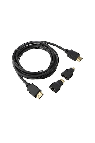 3 In 1 Hdmi Kablosu Micro - Mini Hdmi Çevirici Dönüştürücü Kablo