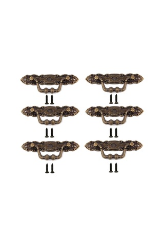 Vidalı Vintage Çinko Alaşımlı Çekme Düğmeleri 12 Parça B