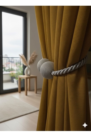 Mıknatıslı Perde Bağlama Aparat Aksesuarı Braçol Gri