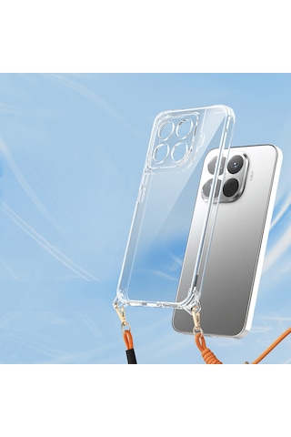 Maks Technology Mi 15t Pro Kılıf Airbagli Takılabilir Askı Aparatlı Mkst Snap Silikon Kapak - Şeffaf Şeffaf