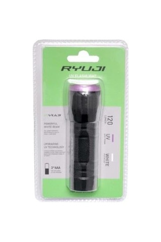 Ryuji Uv Ve Beyaz Renk 120 Lümen 10cm Pilli El Feneri Siyah
