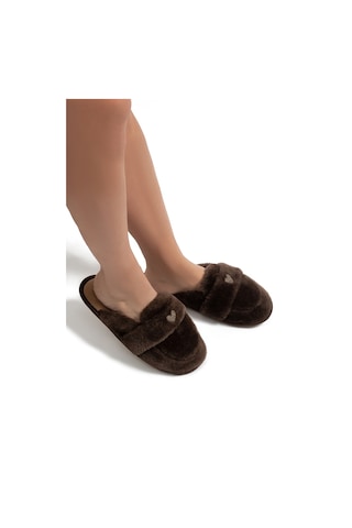 Mammy Peluş Kadın Ev Terliği Kahverengi 37/41 Kahverengi