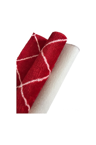 Jassrug Royal Kaymaz Taban Banyo Halısı 50x80 Diamond Kırmızı Kırmızı