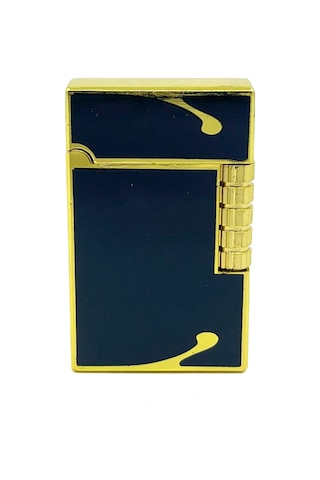Dupont Tarzı Metal Çakmak Soft Flame Mum Alev - Black Gold