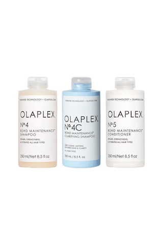 Olaplex Bond Maintenance No:4 Şampuan + No:4C Clarifying Şampuan + No:5 Saç Kremi 3 x 250 G