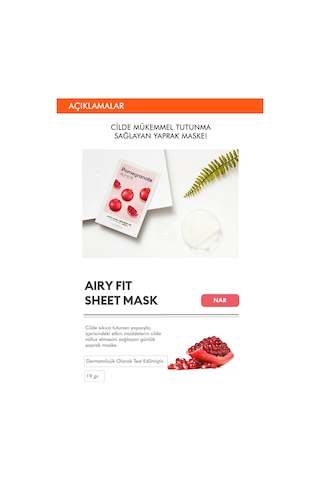 Missha Nar Özlü Yaprak Maske 1 Adet Airy Fit Sheet Mask Pomegranate