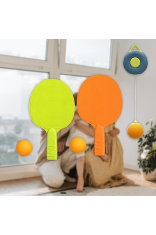 Trendooze Uygulama Topu Tenisi Taşınabilir Raket Oyuncak Mavi Masa İle Etkileşimi Eğitmeni Ebeveyn Çocuk Asılı Xw
