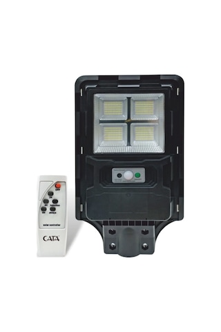 Cata Ct 4640 Solar Güneş Enerjili 200w Sensörlü Sokak Armatür 6400k Beyaz Işık Siyah