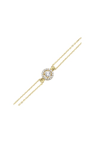 Altın Ortası Tektaşlı Zarif Bileklik As483bl Altınsepeti Sarı