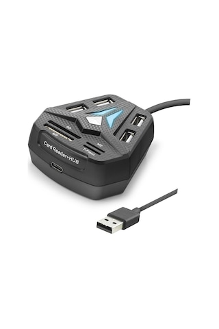 Usb Hub Kart Okuyucu 8 Port Siyah A068b Evimdeyokyok