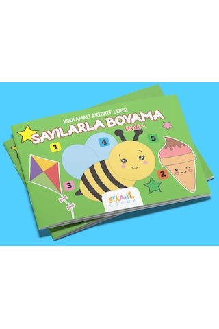 Kodlamalı Aktivite Serisi - Sayılarla Boyama Kitabı - 3'lü Set - Seviye 1-2-3 (3 Kitap)