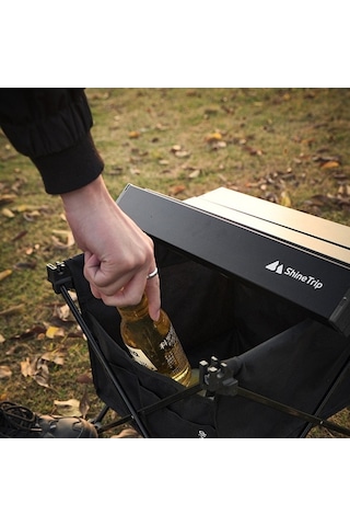 Prestigegoods Shinetrip A292 -g0s Taşınabilir Alüminyum Piknik Masası Siyah, 41x35x30 Cm, Dayanıklı, Hareketli Ayak Koruyucuları, Katlanır Örtü, Piknik, Kamp, Barbekü İçin İdeal Siyah
