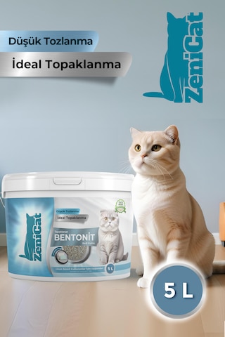 Zenicat Marsilya Sabun Kokulu Renkli İnce Taneli Doğal Bentonit Kedi Kumu 5 L