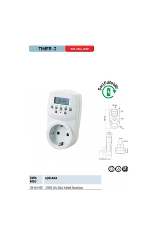 Horoz Timer-2 Priz Tipi Dijital Zaman Saati Haftalık Zamanlama 409392037
