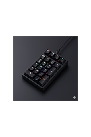 Rgb Mekanik Sayısal Tuş Takımı 21 Tuşlu Kablolu Numpad, Mavi Switch, Gaming & Ofis Klavye Siyah
