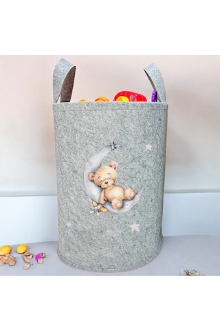 Özel Tasarım Uykucu Ayı Bebek Çocuk Odası Düzenleyici Saklama Kut