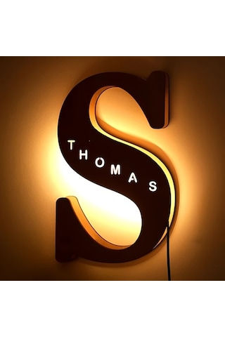 Willowhaven S Zouwıı Kişiselleştirilmiş Led Duvar Gece Lambası Özel İsim Tarih Usb Güçlü Yatak Odası Dekoru Ahşap