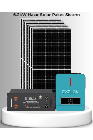 6.2kw Hazır Solar Paket 48v Mppt Akıllı İnverter Off-grid Sistem