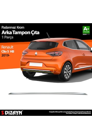 S-Dizayn Renault Clio 5 Krom Arka Tampon Çıtası 2019 ve Üzeri N11.1701