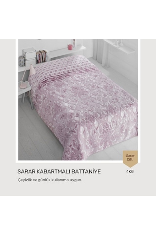 Sarar Çift Kişilik Battaniye 4 Kg Çantali Mürdüm