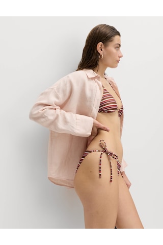 Marks & Spencer Çizgili Bağlama Detaylı Bikini Altı T52001202P Pembe Mix