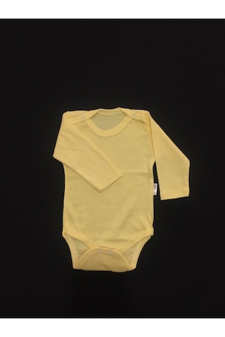 Erkek Bebek 3 Adet %100 Pamuk Uzun Kollu Bebek Badi Çıtçıtlı Badi Zıbın Body Beyaz-sarı-yeşil