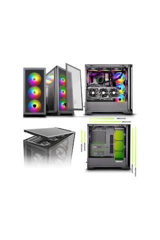 Griffin G9 Argb 2xusb3.0 1xusb3.1 1xtype-c Kumandalı Oyun Bilgisayar Kasası Psu Yok