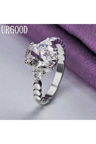 925 Ayar Gümüş Aaa Zirkon Yüzük Hediye Moda Takı