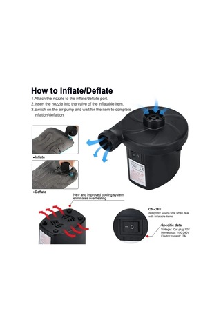 Jialan Mini Şişme Pompa Elektrikli Hava Yastığı Kamp Pompası