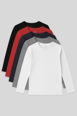 Tommy Life Standart Fit Basic O Yaka 5li Paket Unisex Çocuk T-shirt - 11329 Renkli