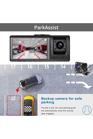 Zilinn 3 Kanal Wifi Araba Dvr Hd 1080p 3 Lens Araç Dash Cam Üç Kanal Dvr Kamera Video Kaydedici Dashcam Camcorder