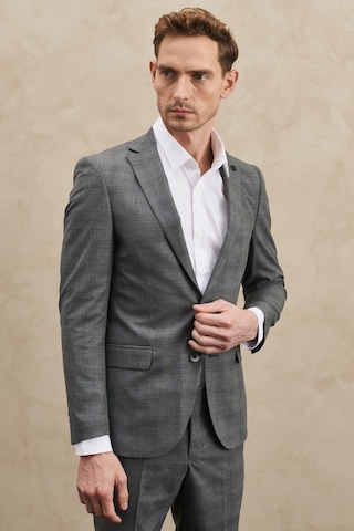 AC&Co / Altınyıldız Classics Ekstra Slim Fit Dar Kesim Mono Yaka Kareli Takım Elbise - 556336968 Gri