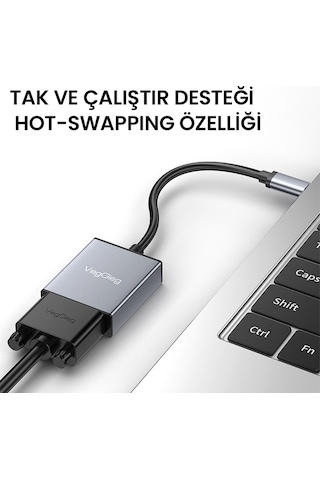 Veggieg Type-c To Vga 1080p 60hz Çevirici Dönüştürücü Kablo Adaptör