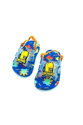 Gezer 13291 Dinazor Desenli Erkek Bebe Havuz Plaj Terlik-sandalet Mavi