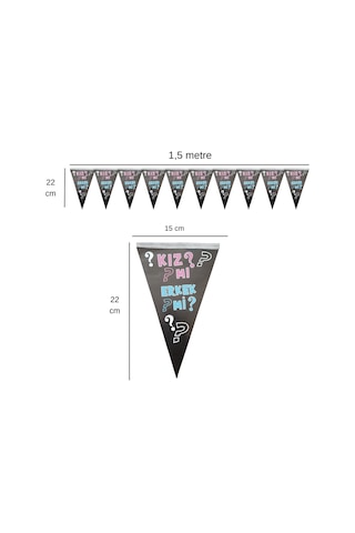 Kızmı Erkekmi Flama Bayrak Set Süs Tüm Yaşlar