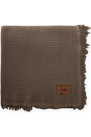 Cigit Müslin Dört Kat Yatak Örtüsü 200x220 Cm K Bej Bej