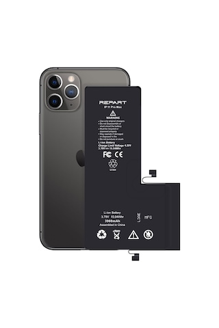İphone 11 Pro Max Uyumlu Güçlendirilmiş Yüksek Kapasite Batarya - 4500 Mah