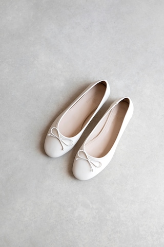 Wolk Shoes Lily Kadın Fiyonk Detay Deri Babet Bej
