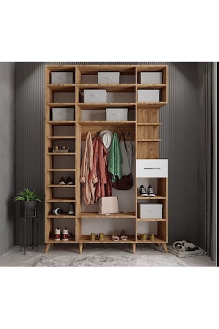 Açelya Portmanto Vestiyer Çam Beyaz160 CM M11