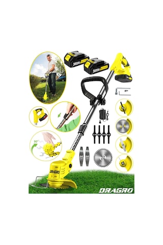 Dragro Alman DRGM3800 Eco Pro 2 Akülü S 3800 VF 20 AH Teleskopik Uzatmalı Çim Biçme Makinesi
