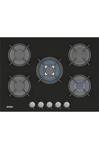 Simfer 8244 - 3750 - 8738 0+10 Fonksiyon Steam Master Siyah 3'lü Ankastre Set