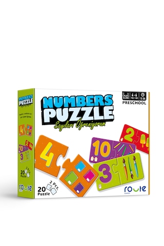 Route Sayı Bulmacası Eğitici Çocuk Puzzle Sayıları Öğreniyorum 3+ Yaş