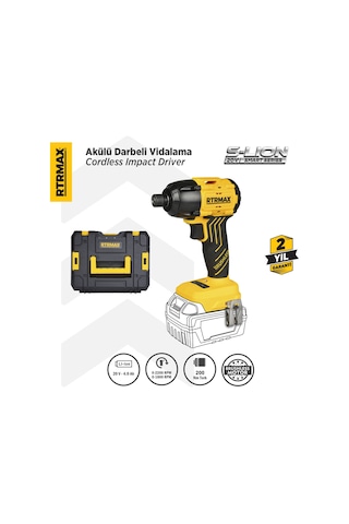 Rtrmax RTS5020B Şarjlı Torklu Vidalama Makinası Kömürsüz 200 Nm - Akü Hariç