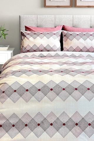 Tek Kişilik Ranforce Nevresim Takımı Lastikli Çarşaflı Dıamond Pudra