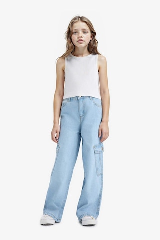 Defacto Kız Çocuk Wide Leg Kargo Geniş Paça Jean Pantolon E5879a825aunm39 Mavi