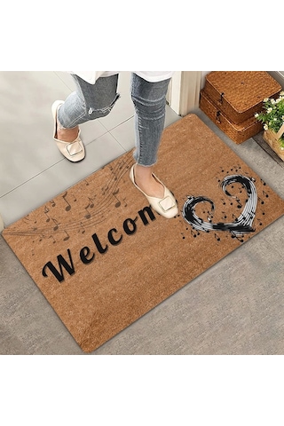 Valerine Life Müzik Aşkı Welcome Kapı Önü Paspası 45x70cm