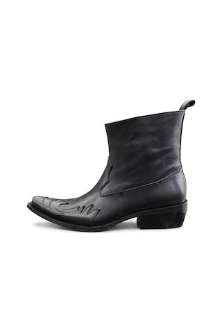 Güvener King Shoes Hakiki Deri Siyah Kovboy Bot