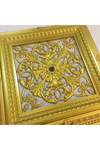 Saray Tavan Göbek Panel 72cm 72cm Gold Içerisine Led Döşenebilir Panel