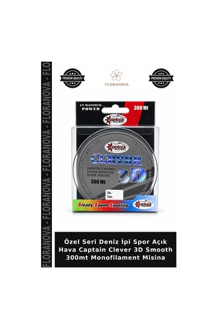 Özel Seri Deniz İpi Spor Açık Hava Captain Clever 3d Smooth 300mt Monofilament Misina 0.40mm